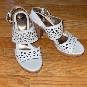 Soft white leather sandals